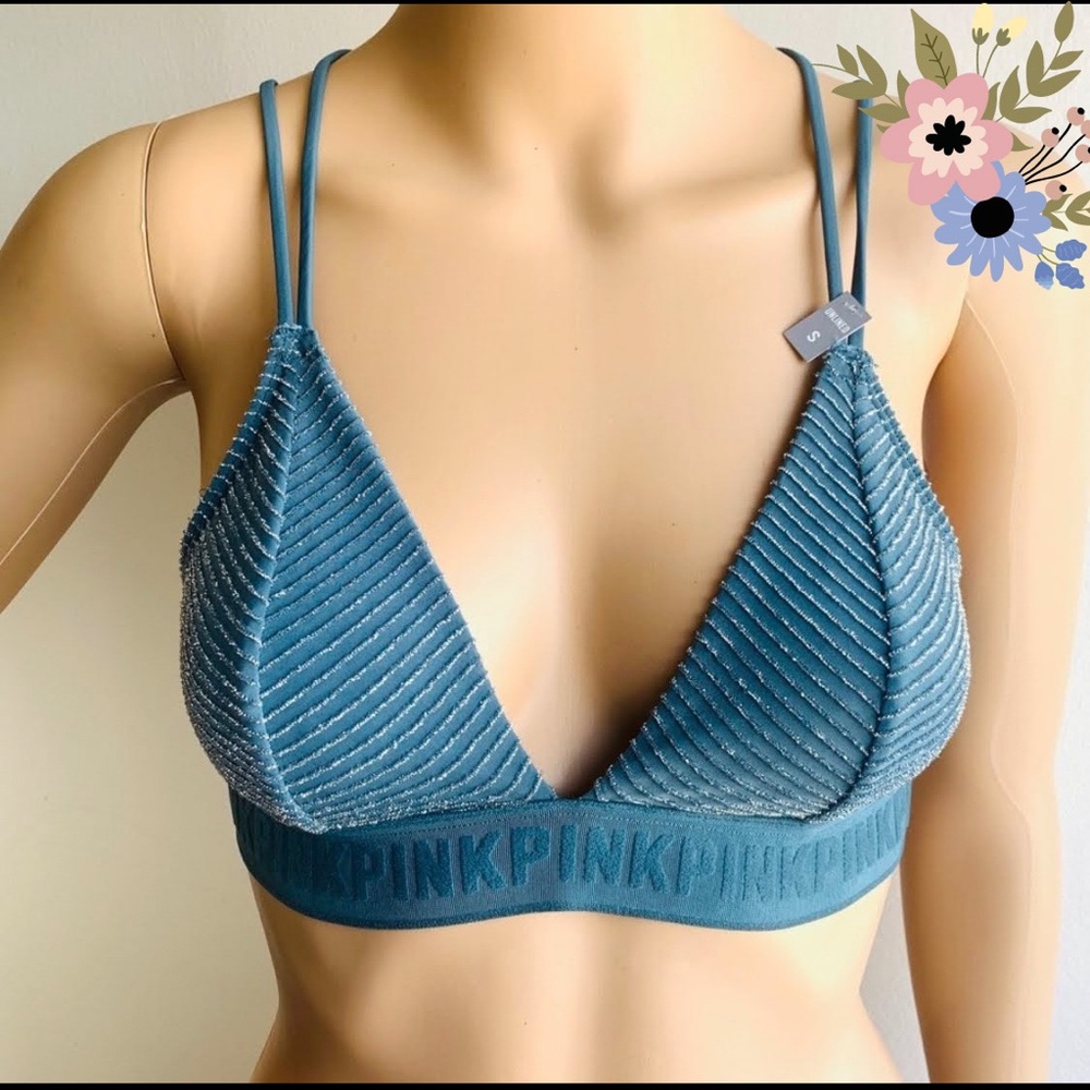 🆕PINK Victoria’s Secret Teal Green Triangle Bra,S